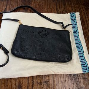 Tory Burch black leather cross body/ clutch